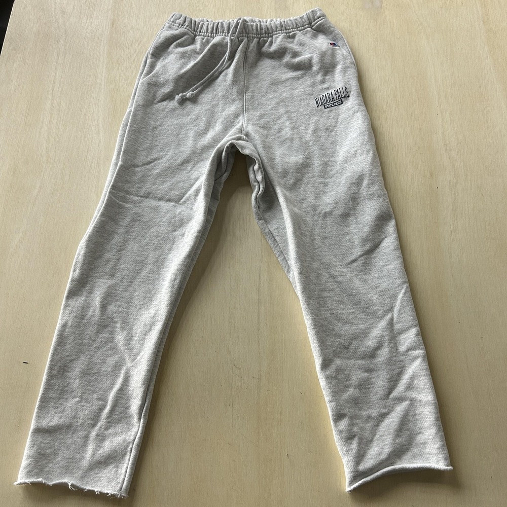 Champion Sweatpants Mens Medium Gray Fleece Joggers Elastic Waist Niagara Falls‎